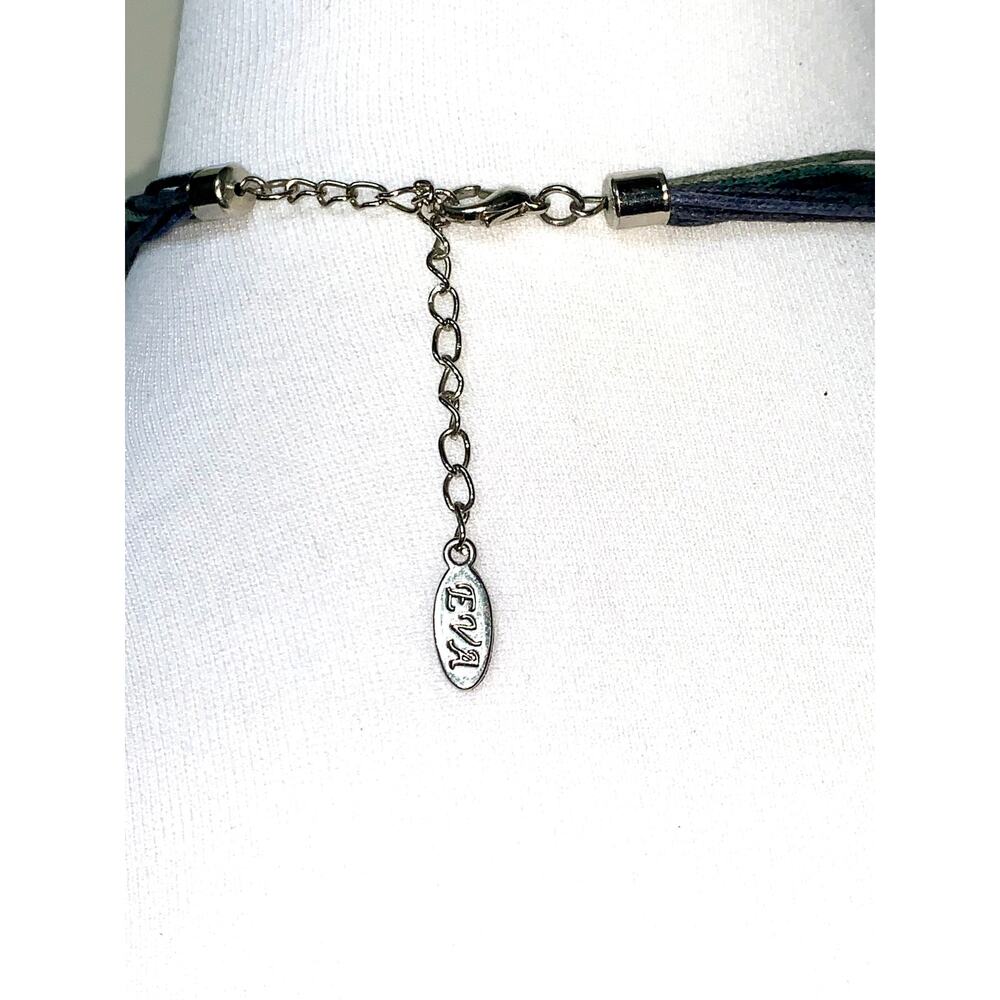 EVA Blue Green Cascading Oval Pendant Statement Necklace EUC - Picture 3 of 5
